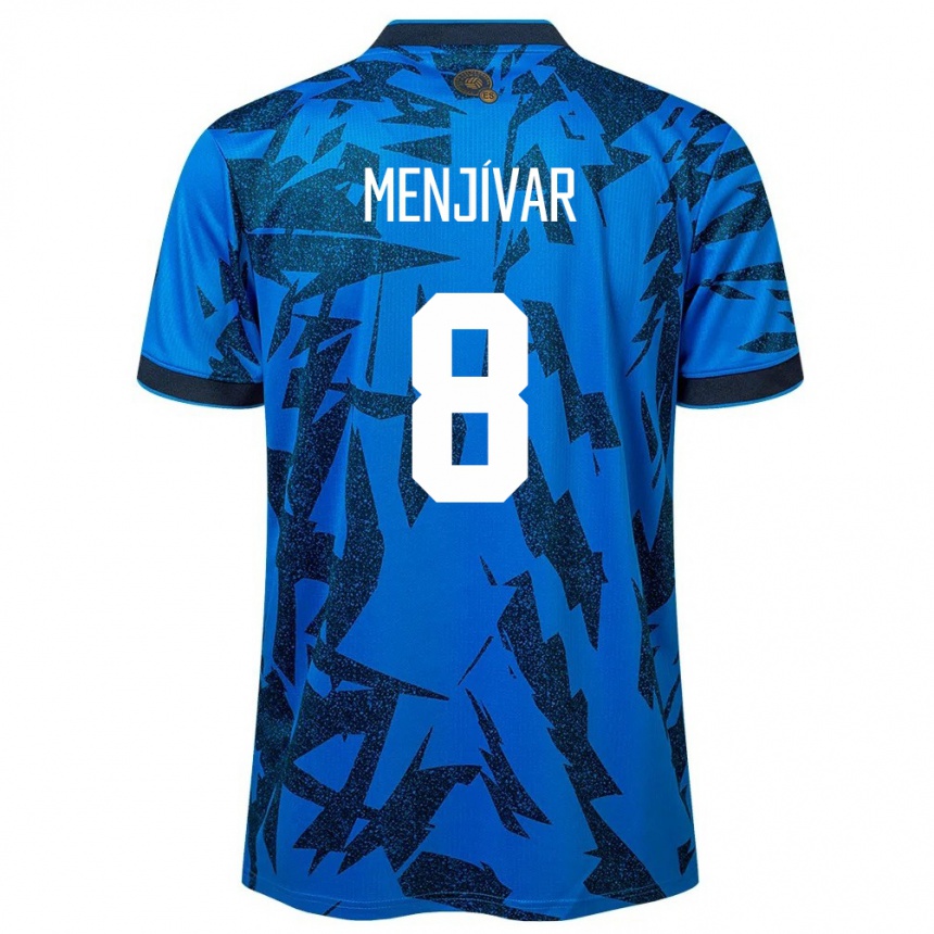 Herren Fußball El Salvador Wálter Menjívar #8 Blau Heimtrikot Trikot 24-26 T-Shirt Luxemburg