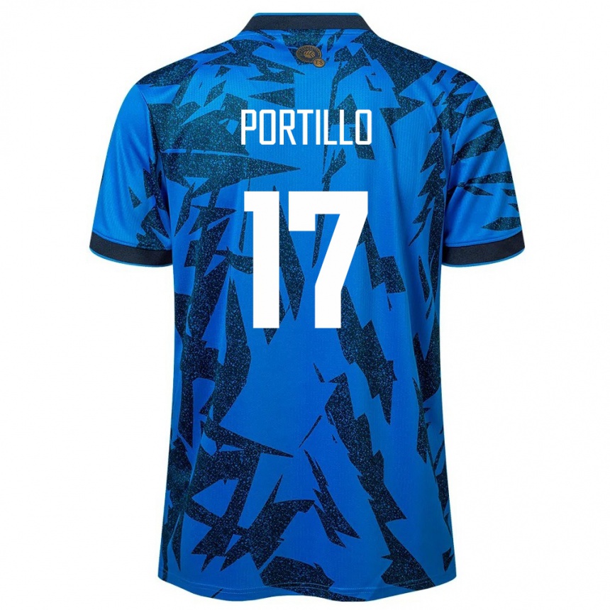 Herren Fußball El Salvador Anderson Portillo #17 Blau Heimtrikot Trikot 24-26 T-Shirt Luxemburg