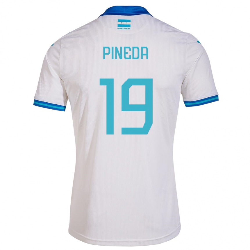 Herren Fußball Honduras Carlos Pineda #19 Weiß Heimtrikot Trikot 24-26 T-Shirt Luxemburg