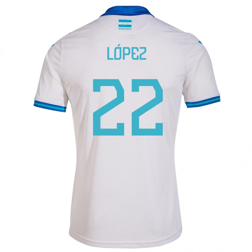 Herren Fußball Honduras Luis López #22 Weiß Heimtrikot Trikot 24-26 T-Shirt Luxemburg