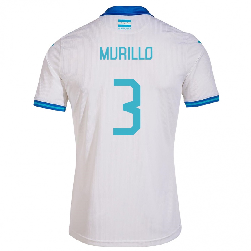 Herren Fußball Honduras Bárbara Murillo #3 Weiß Heimtrikot Trikot 24-26 T-Shirt Luxemburg