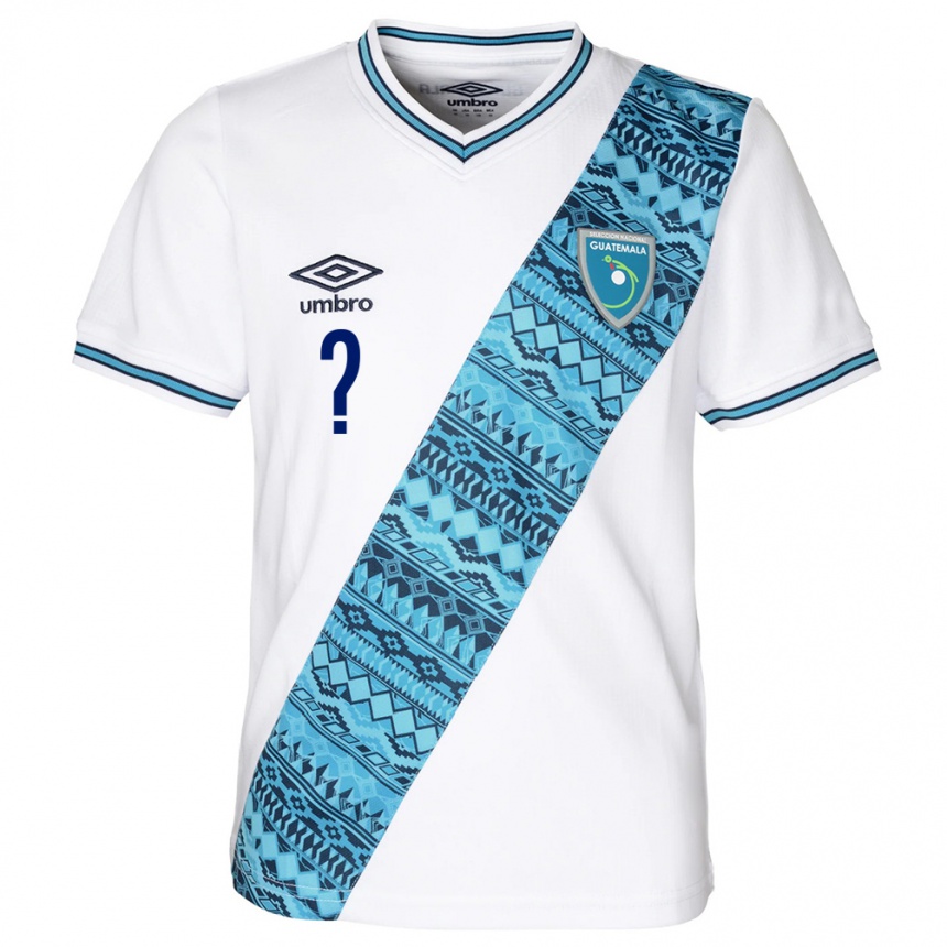 Herren Fußball Guatemala Ihren Namen #0 Weiß Heimtrikot Trikot 24-26 T-Shirt Luxemburg