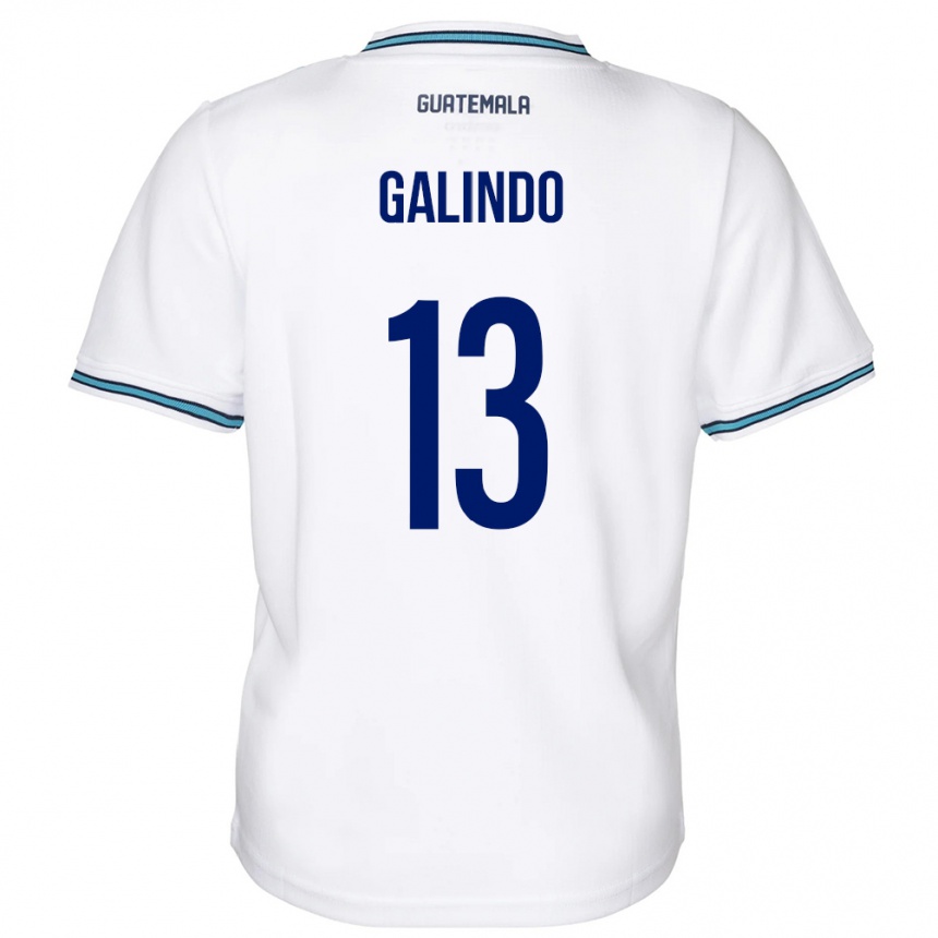 Herren Fußball Guatemala Alejandro Galindo #13 Weiß Heimtrikot Trikot 24-26 T-Shirt Luxemburg