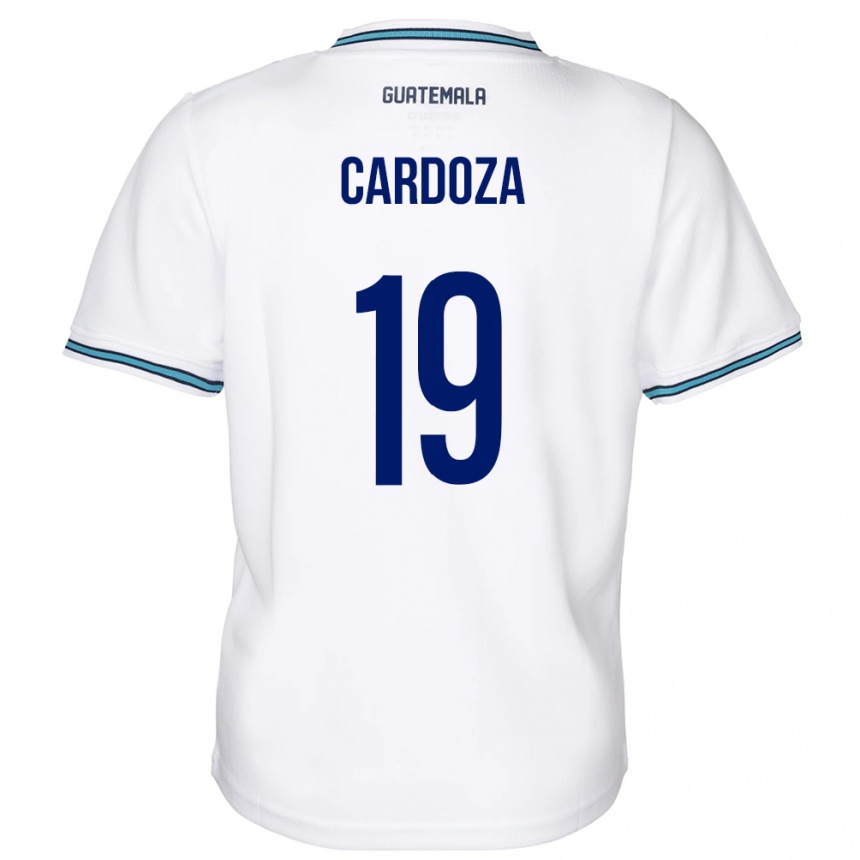 Herren Fußball Guatemala Elmer Cardoza #19 Weiß Heimtrikot Trikot 24-26 T-Shirt Luxemburg