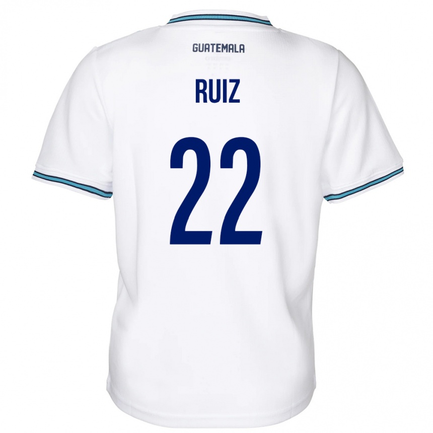 Herren Fußball Guatemala Kevin Ruiz #22 Weiß Heimtrikot Trikot 24-26 T-Shirt Luxemburg