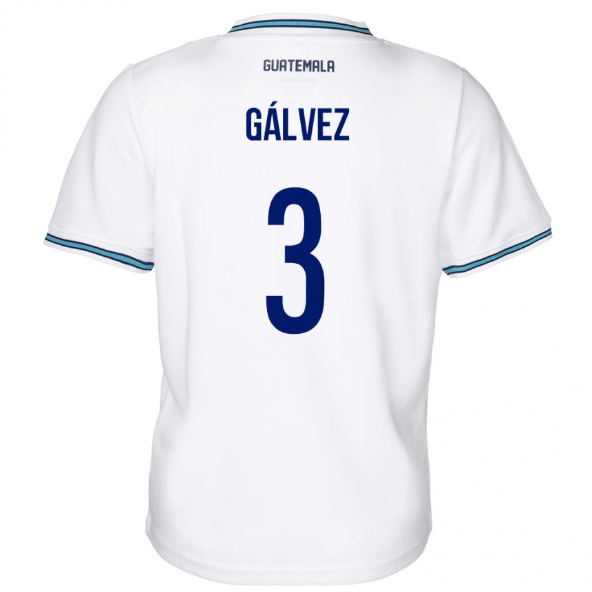 Herren Fußball Guatemala Fredy Gálvez #3 Weiß Heimtrikot Trikot 24-26 T-Shirt Luxemburg