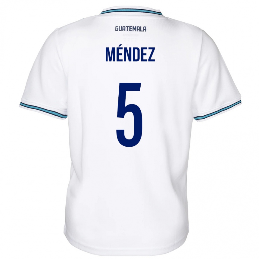 Herren Fußball Guatemala Diego Méndez #5 Weiß Heimtrikot Trikot 24-26 T-Shirt Luxemburg