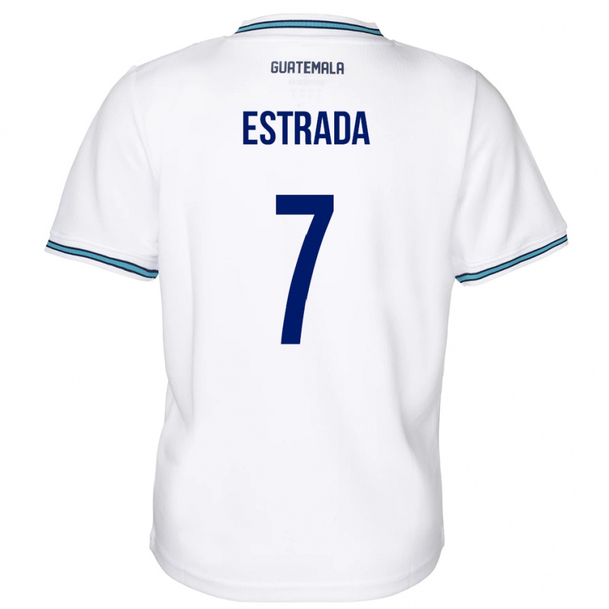 Herren Fußball Guatemala Javier Estrada #7 Weiß Heimtrikot Trikot 24-26 T-Shirt Luxemburg