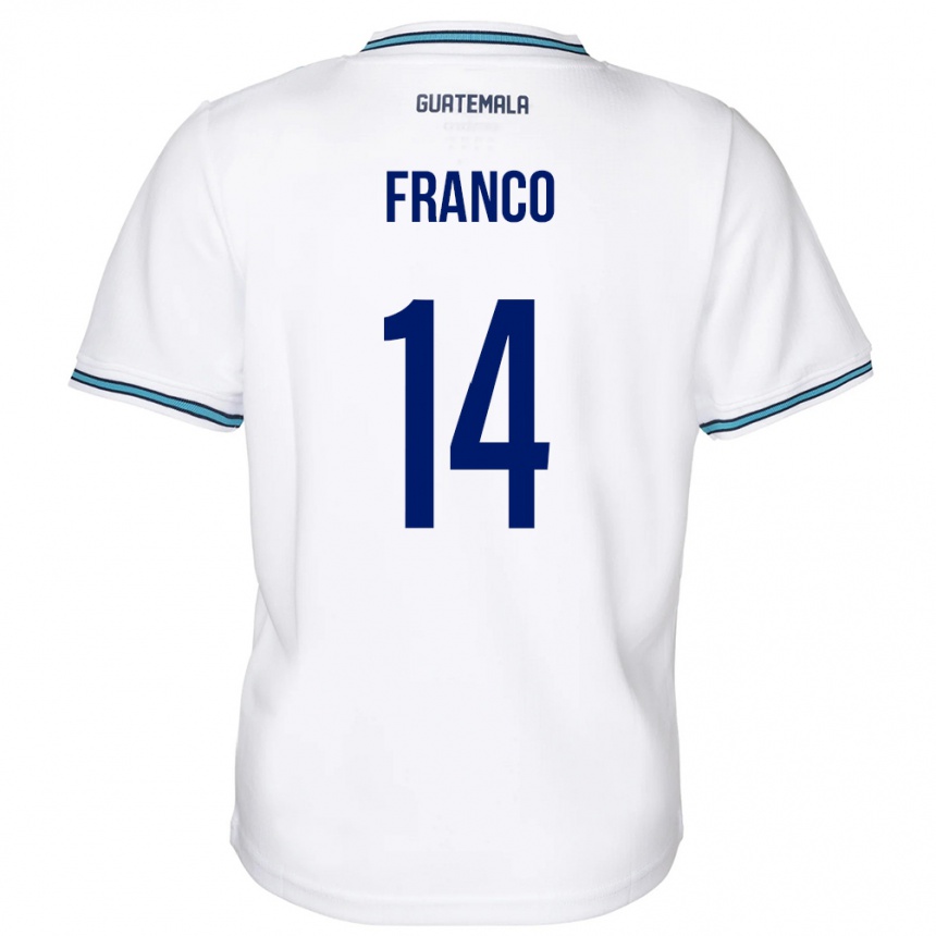 Herren Fußball Guatemala Jonathan Franco #14 Weiß Heimtrikot Trikot 24-26 T-Shirt Luxemburg