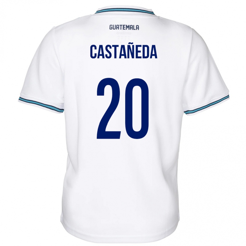 Herren Fußball Guatemala Brayam Castañeda #20 Weiß Heimtrikot Trikot 24-26 T-Shirt Luxemburg