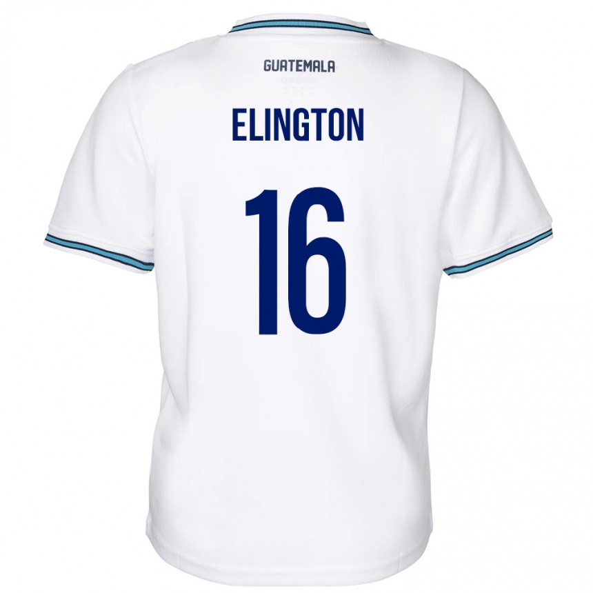 Herren Fußball Guatemala Elvi Elington #16 Weiß Heimtrikot Trikot 24-26 T-Shirt Luxemburg