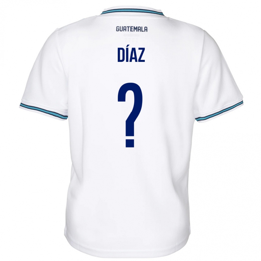 Herren Fußball Guatemala Hendryck Díaz #0 Weiß Heimtrikot Trikot 24-26 T-Shirt Luxemburg