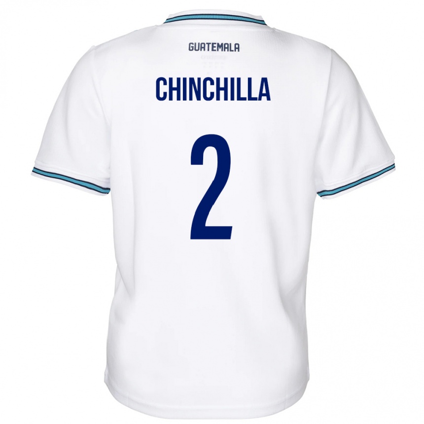 Herren Fußball Guatemala Nicolás Chinchilla #2 Weiß Heimtrikot Trikot 24-26 T-Shirt Luxemburg