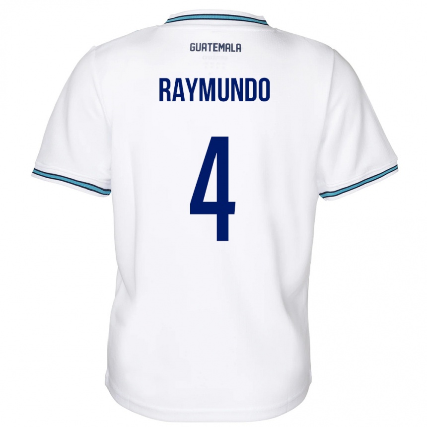 Herren Fußball Guatemala Cristopher Raymundo #4 Weiß Heimtrikot Trikot 24-26 T-Shirt Luxemburg