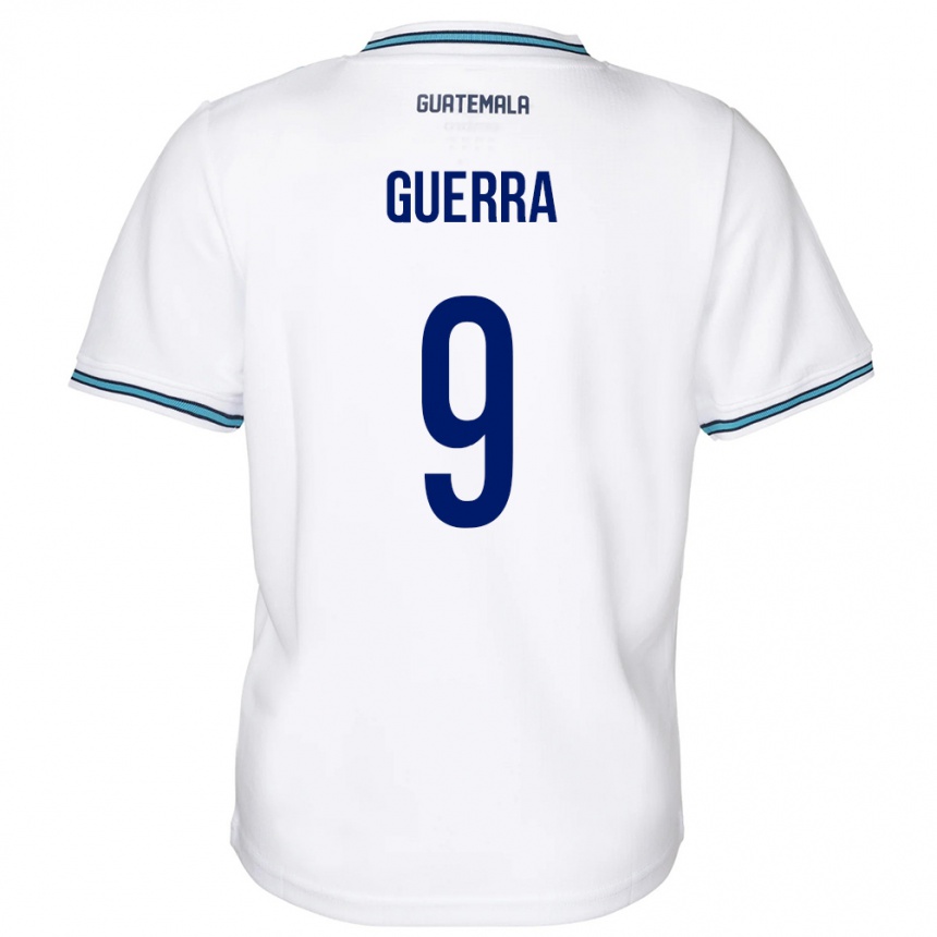 Herren Fußball Guatemala Oseas Guerra #9 Weiß Heimtrikot Trikot 24-26 T-Shirt Luxemburg