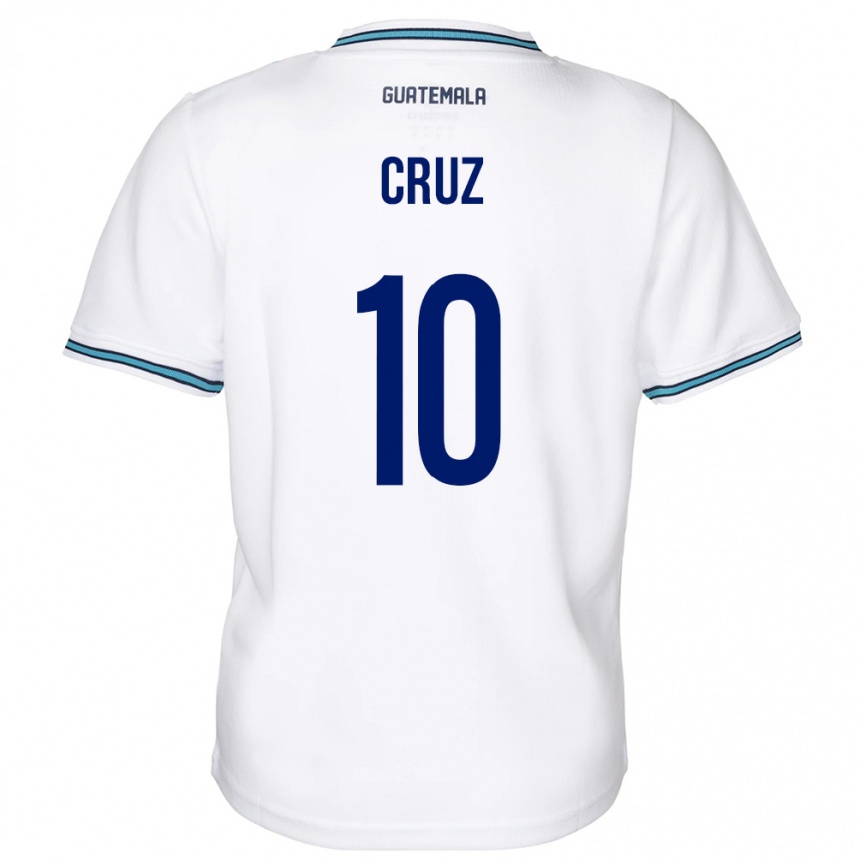 Herren Fußball Guatemala Axel De La Cruz #10 Weiß Heimtrikot Trikot 24-26 T-Shirt Luxemburg