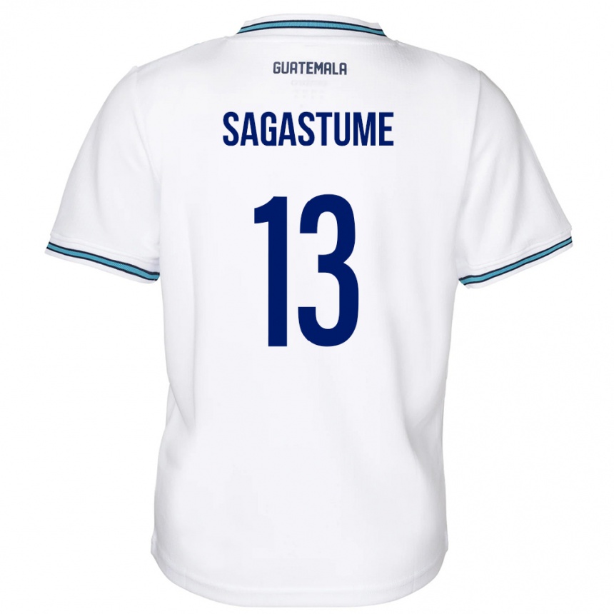 Herren Fußball Guatemala Selvin Sagastume #13 Weiß Heimtrikot Trikot 24-26 T-Shirt Luxemburg