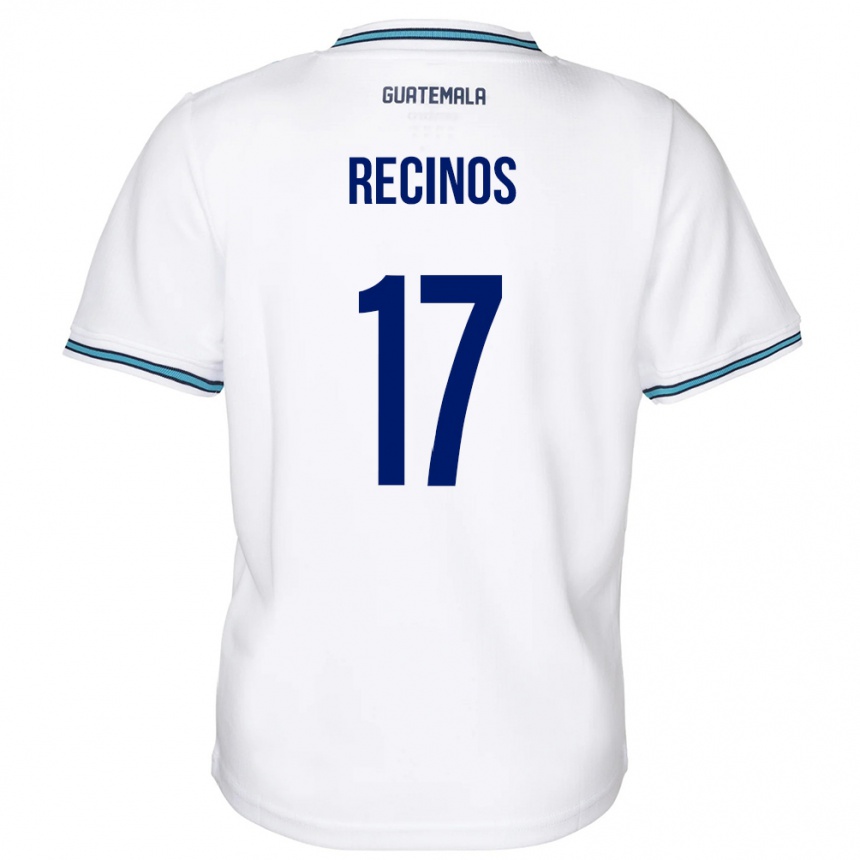 Herren Fußball Guatemala Antony Recinos #17 Weiß Heimtrikot Trikot 24-26 T-Shirt Luxemburg