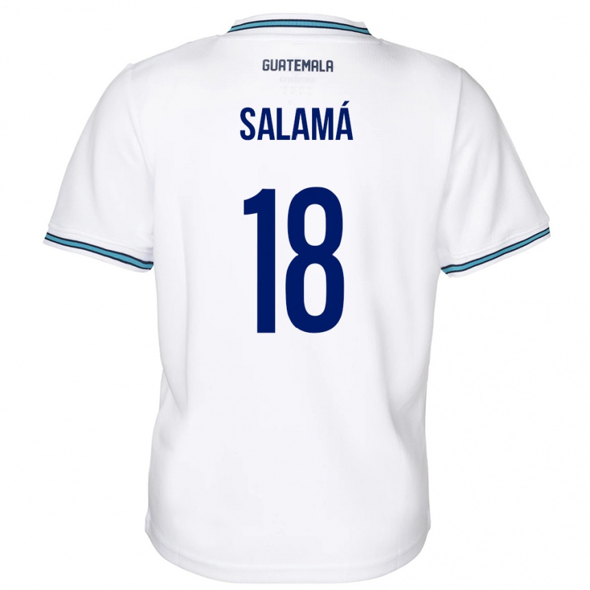 Herren Fußball Guatemala Anthony Salamá #18 Weiß Heimtrikot Trikot 24-26 T-Shirt Luxemburg