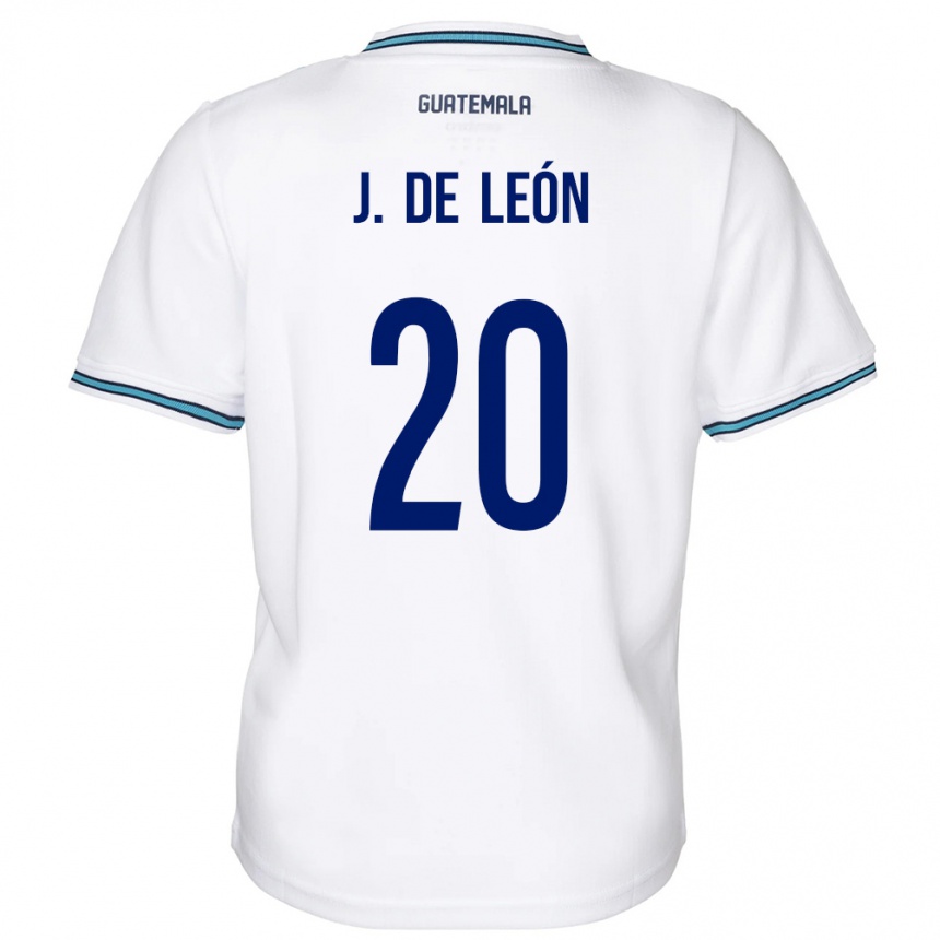 Herren Fußball Guatemala Jorge De León #20 Weiß Heimtrikot Trikot 24-26 T-Shirt Luxemburg