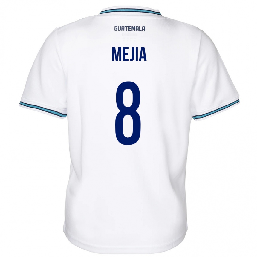 Herren Fußball Guatemala Robert Mejia #8 Weiß Heimtrikot Trikot 24-26 T-Shirt Luxemburg