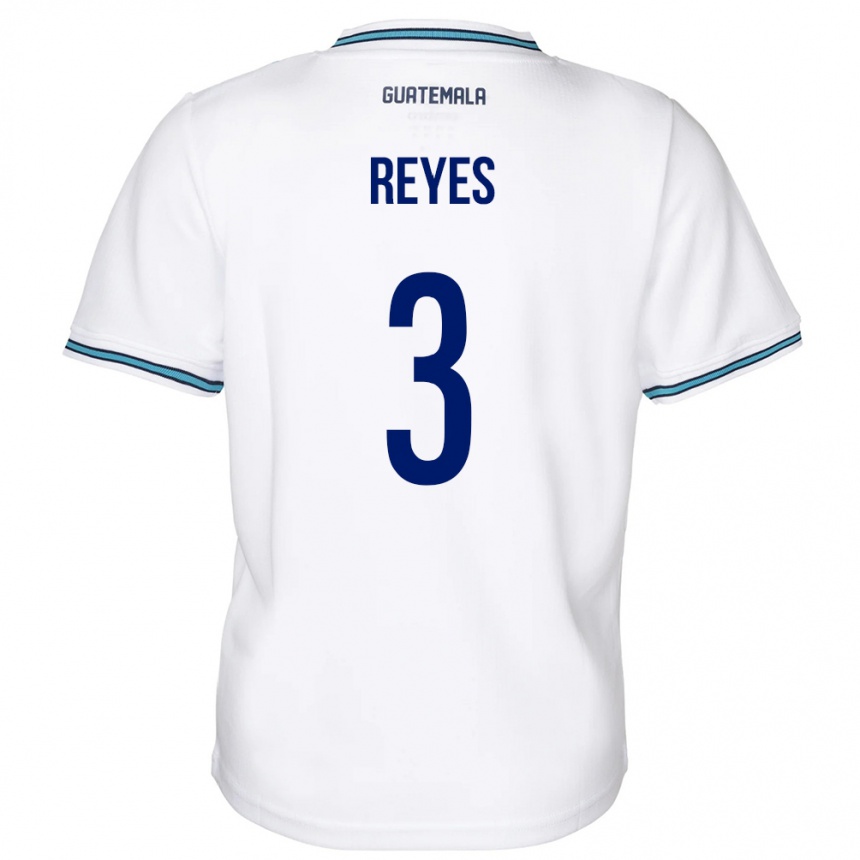 Herren Fußball Guatemala Martha Reyes #3 Weiß Heimtrikot Trikot 24-26 T-Shirt Luxemburg