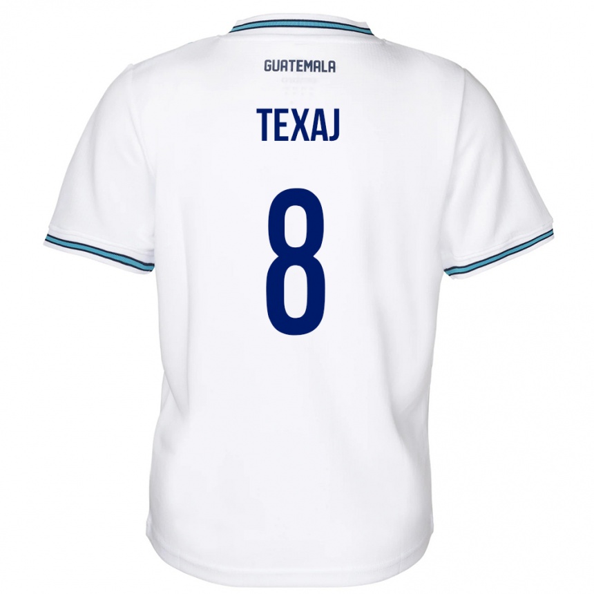 Herren Fußball Guatemala Elisa Texaj #8 Weiß Heimtrikot Trikot 24-26 T-Shirt Luxemburg