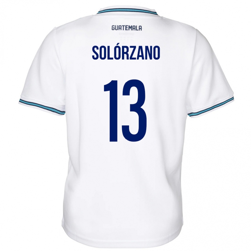 Herren Fußball Guatemala Aisha Solórzano #13 Weiß Heimtrikot Trikot 24-26 T-Shirt Luxemburg