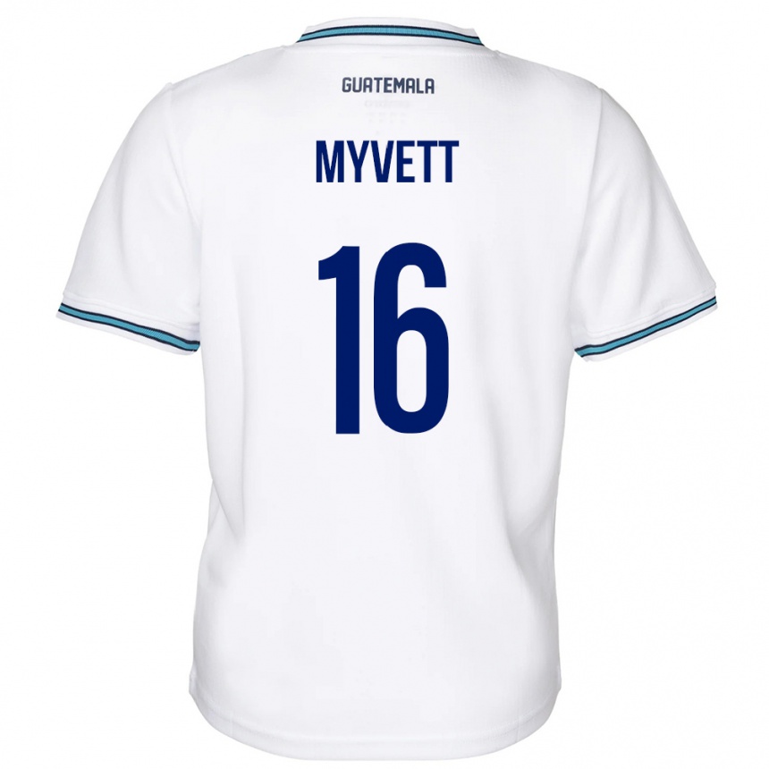 Herren Fußball Guatemala Jemery Myvett #16 Weiß Heimtrikot Trikot 24-26 T-Shirt Luxemburg