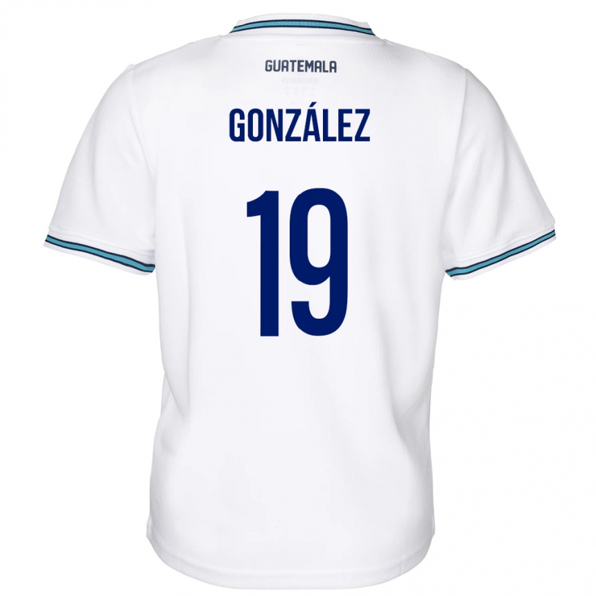 Herren Fußball Guatemala Karen González #19 Weiß Heimtrikot Trikot 24-26 T-Shirt Luxemburg