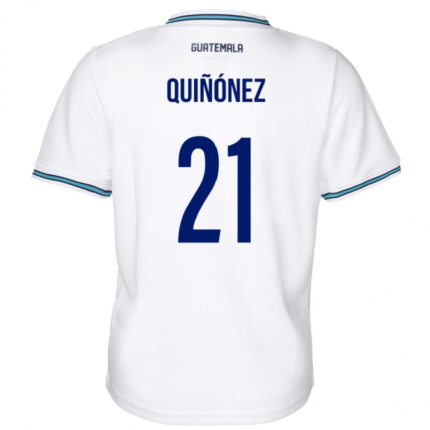Herren Fußball Guatemala Andrea Quiñónez #21 Weiß Heimtrikot Trikot 24-26 T-Shirt Luxemburg