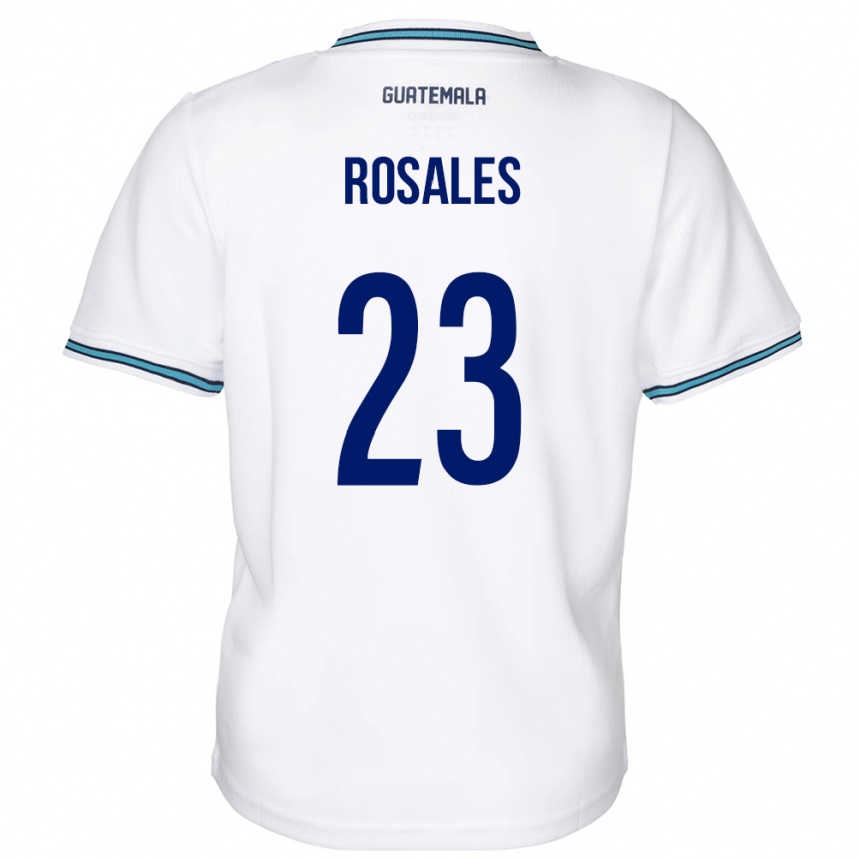 Herren Fußball Guatemala Yareni Rosales #23 Weiß Heimtrikot Trikot 24-26 T-Shirt Luxemburg