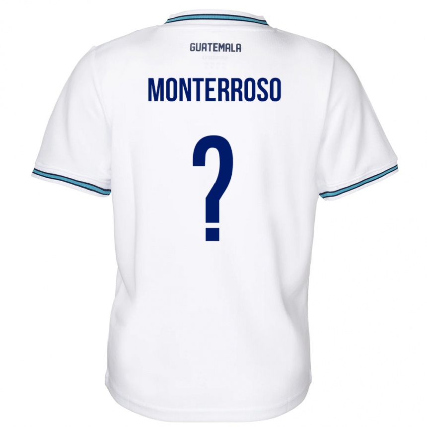 Herren Fußball Guatemala María Monterroso #0 Weiß Heimtrikot Trikot 24-26 T-Shirt Luxemburg