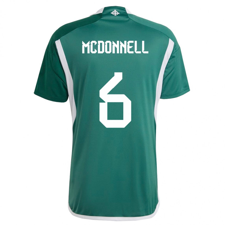 Herren Fußball Nordirland Jamie Mcdonnell #6 Grün Heimtrikot Trikot 24-26 T-Shirt Luxemburg