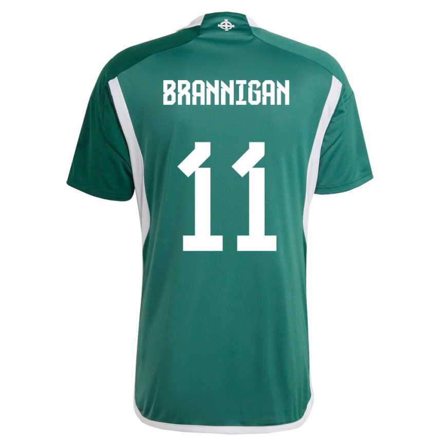 Herren Fußball Nordirland Cole Brannigan #11 Grün Heimtrikot Trikot 24-26 T-Shirt Luxemburg