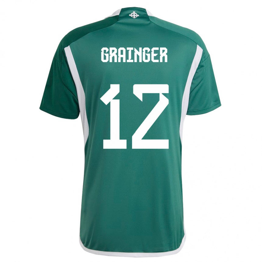 Herren Fußball Nordirland Owen Grainger #12 Grün Heimtrikot Trikot 24-26 T-Shirt Luxemburg