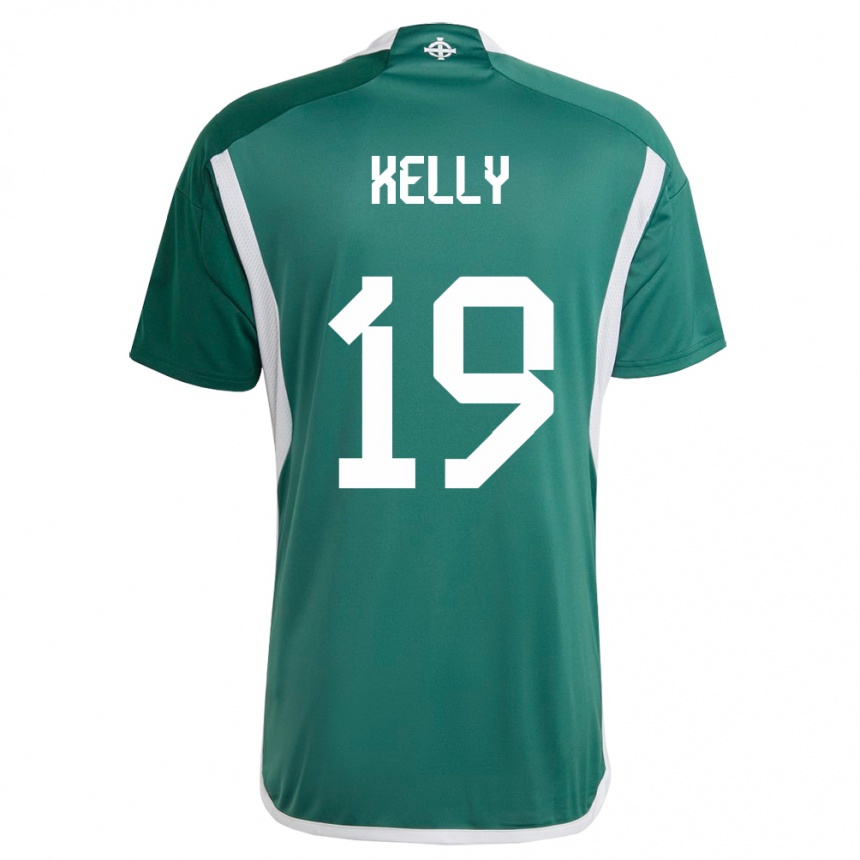 Herren Fußball Nordirland Oscar Kelly #19 Grün Heimtrikot Trikot 24-26 T-Shirt Luxemburg