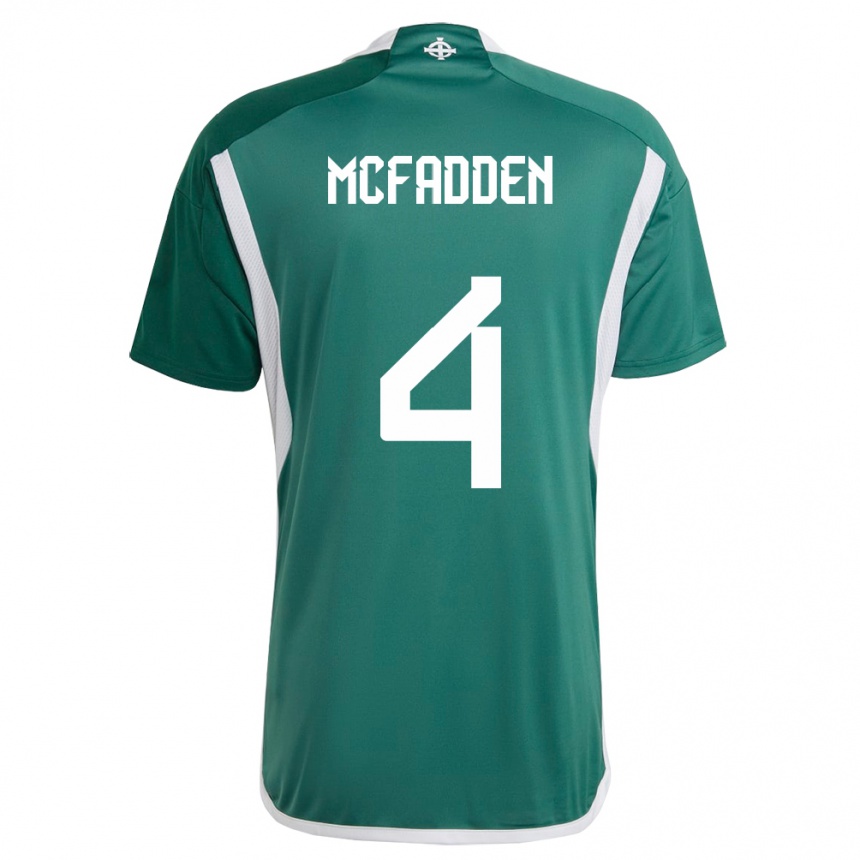 Herren Fußball Nordirland Sarah Mcfadden #4 Grün Heimtrikot Trikot 24-26 T-Shirt Luxemburg