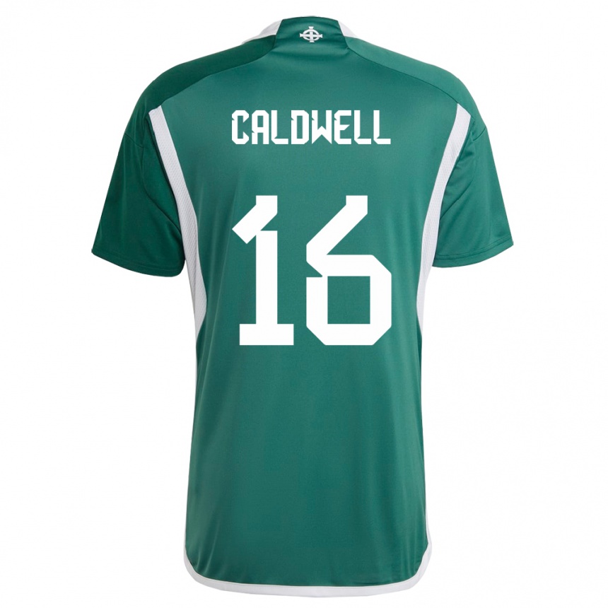 Herren Fußball Nordirland Nadene Caldwell #16 Grün Heimtrikot Trikot 24-26 T-Shirt Luxemburg