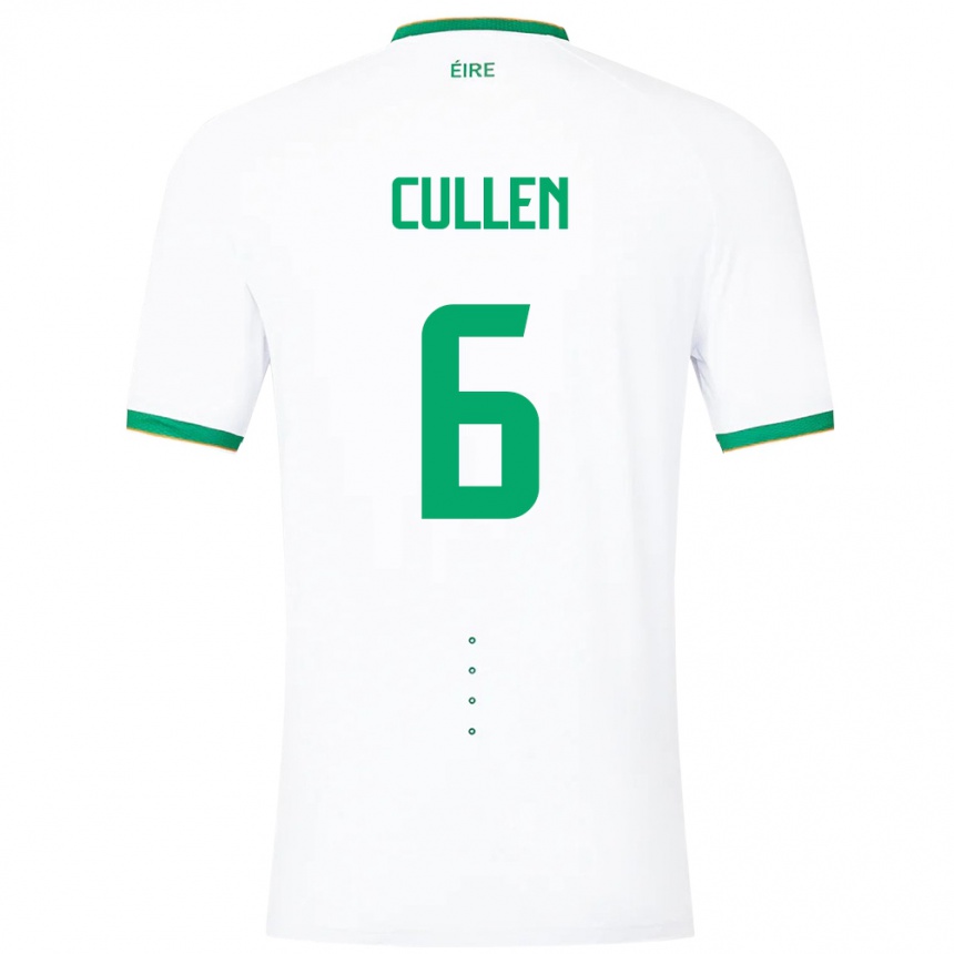 Herren Fußball Irische Josh Cullen #6 Weiß Auswärtstrikot Trikot 24-26 T-Shirt Luxemburg