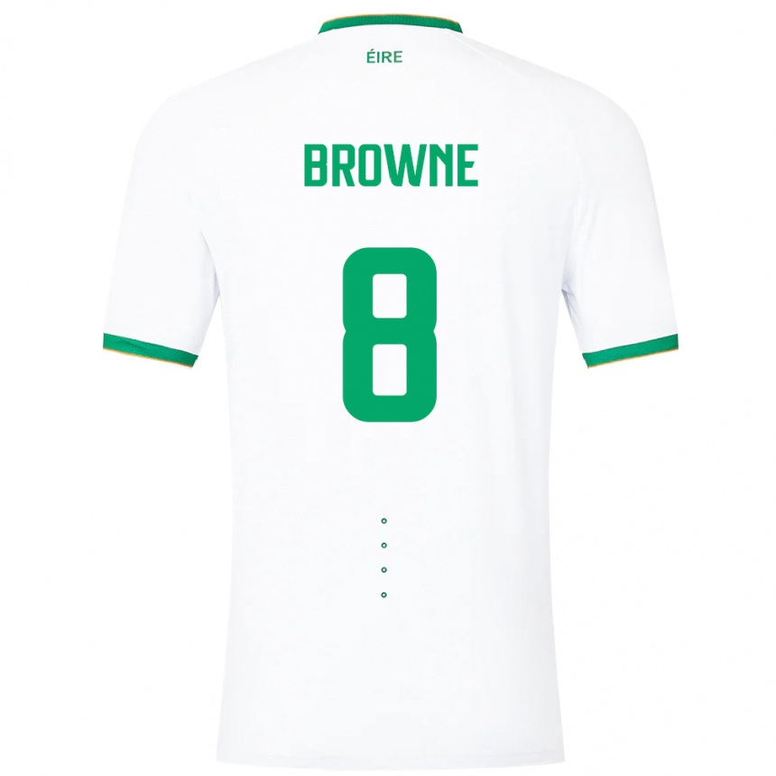 Herren Fußball Irische Alan Browne #8 Weiß Auswärtstrikot Trikot 24-26 T-Shirt Luxemburg