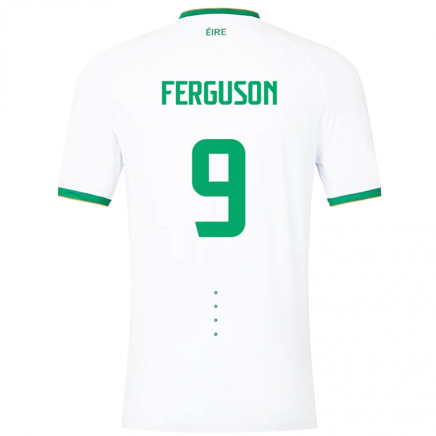 Herren Fußball Irische Evan Ferguson #9 Weiß Auswärtstrikot Trikot 24-26 T-Shirt Luxemburg