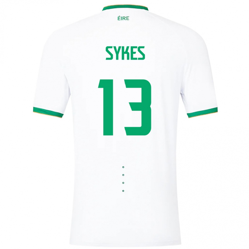 Herren Fußball Irische Mark Sykes #13 Weiß Auswärtstrikot Trikot 24-26 T-Shirt Luxemburg