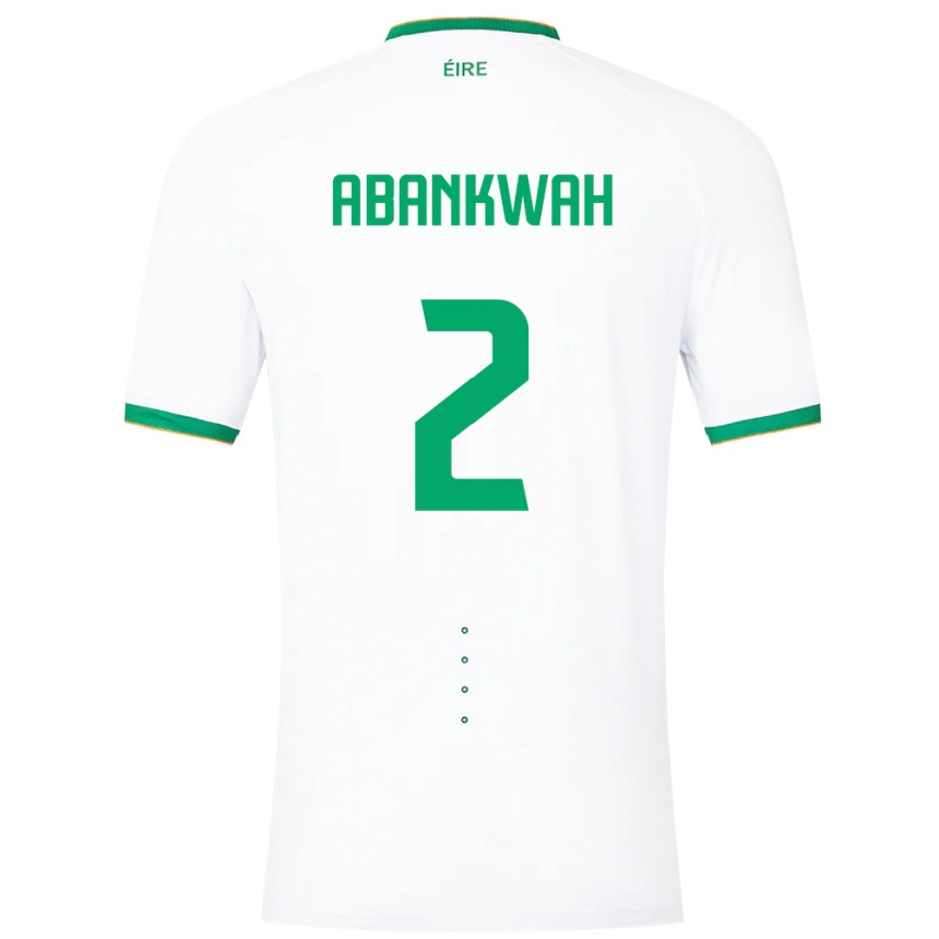 Herren Fußball Irische James Abankwah #2 Weiß Auswärtstrikot Trikot 24-26 T-Shirt Luxemburg