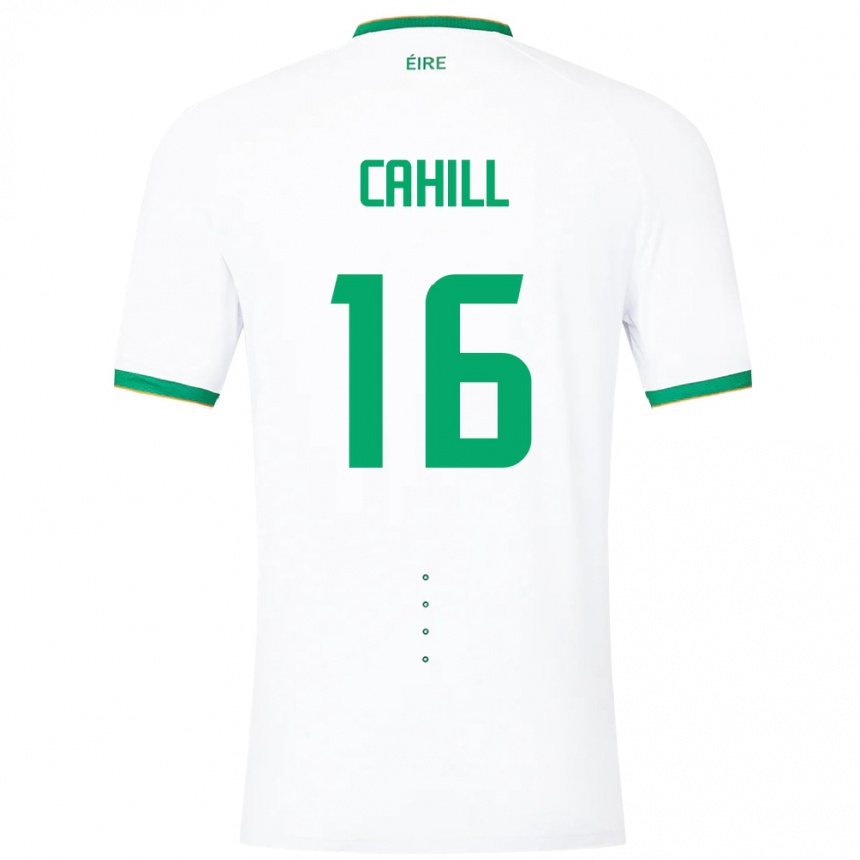 Herren Fußball Irische Killian Cahill #16 Weiß Auswärtstrikot Trikot 24-26 T-Shirt Luxemburg