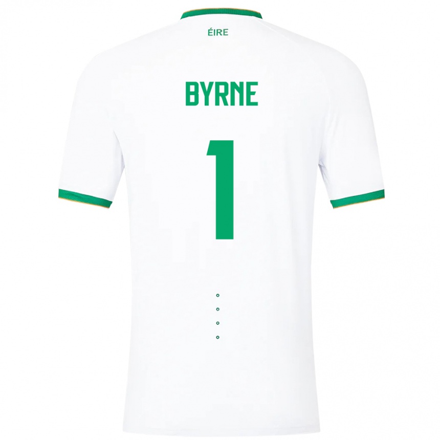 Herren Fußball Irische Reece Byrne #1 Weiß Auswärtstrikot Trikot 24-26 T-Shirt Luxemburg