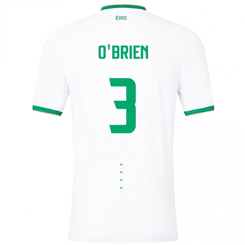 Herren Fußball Irische Luke O'brien #3 Weiß Auswärtstrikot Trikot 24-26 T-Shirt Luxemburg