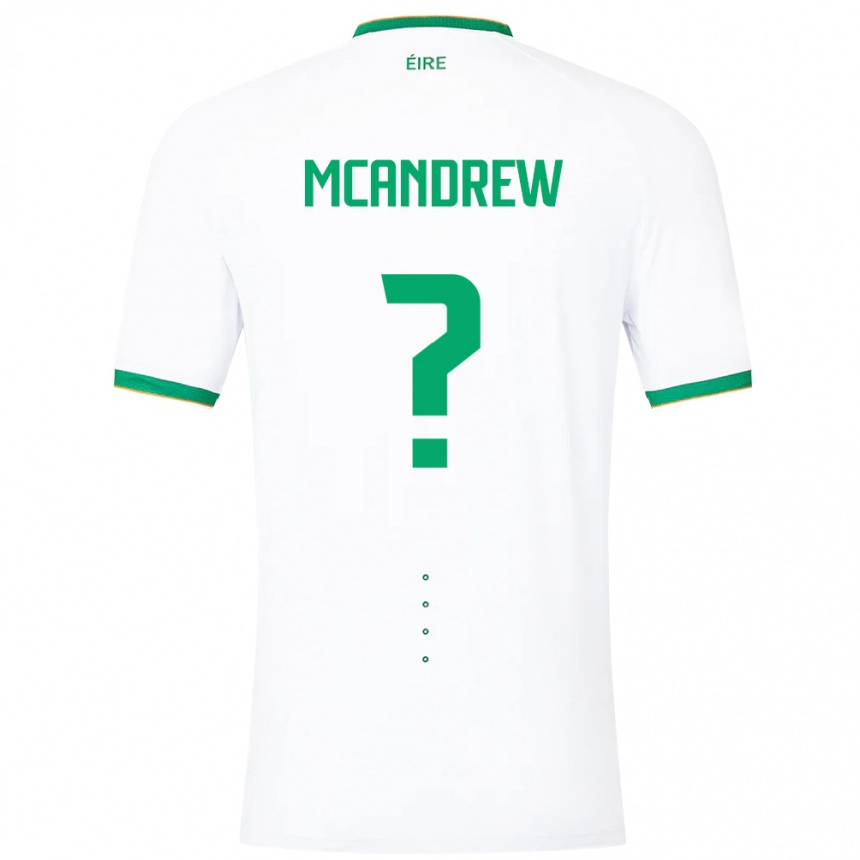 Herren Fußball Irische Niall Mcandrew #0 Weiß Auswärtstrikot Trikot 24-26 T-Shirt Luxemburg