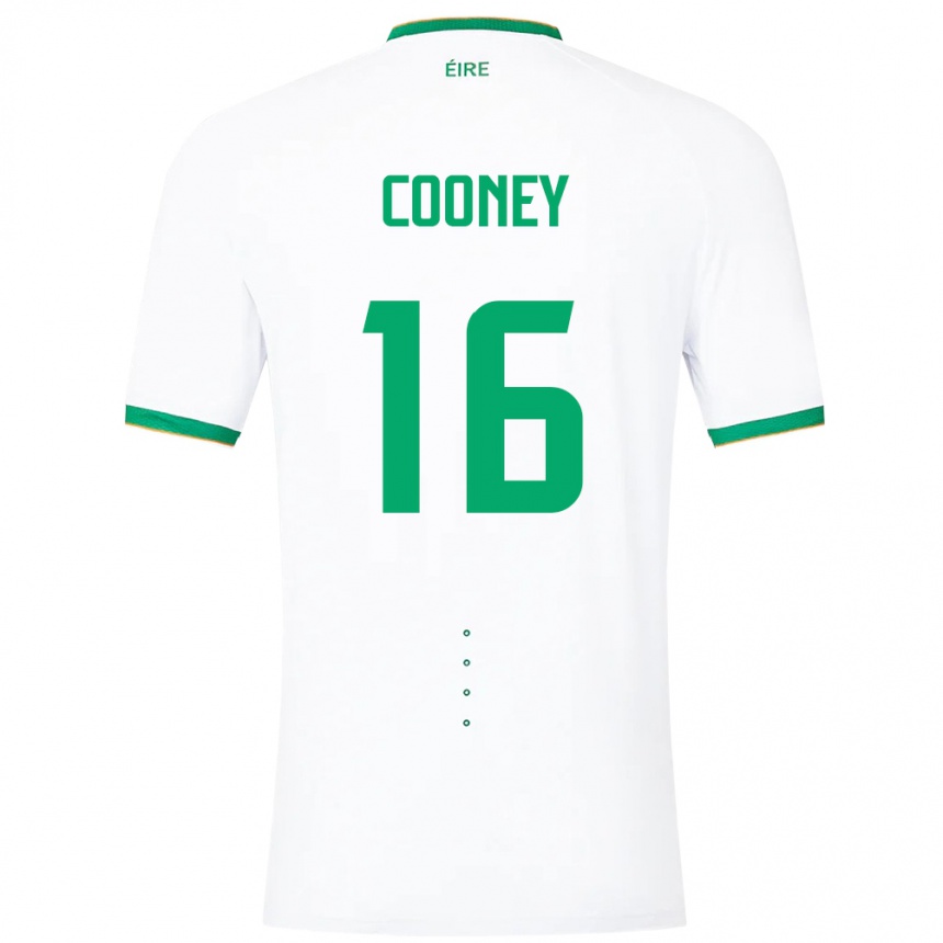 Herren Fußball Irische Oisin Cooney #16 Weiß Auswärtstrikot Trikot 24-26 T-Shirt Luxemburg