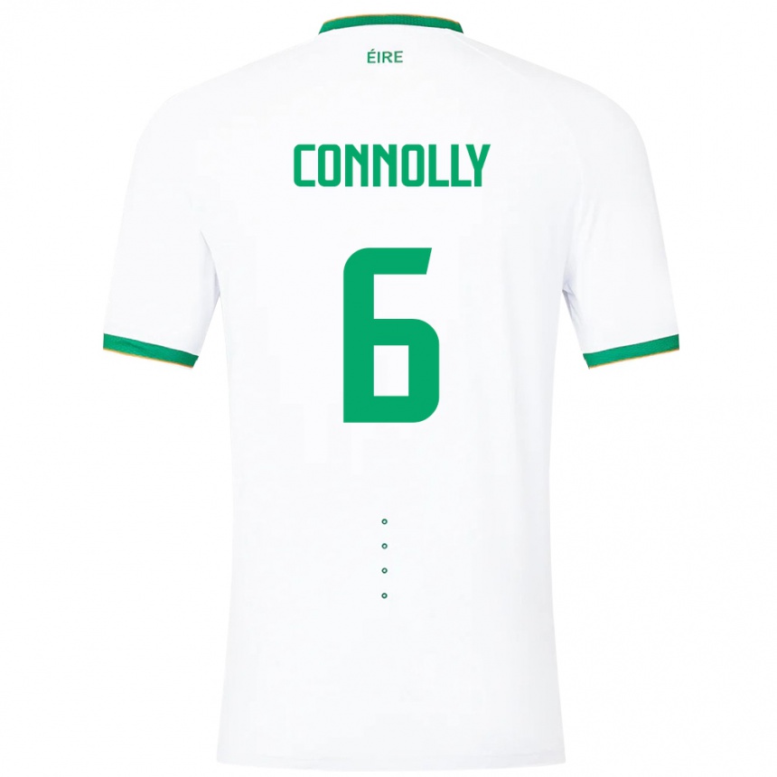 Herren Fußball Irische Megan Connolly #6 Weiß Auswärtstrikot Trikot 24-26 T-Shirt Luxemburg